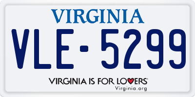 VA license plate VLE5299