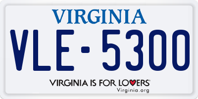 VA license plate VLE5300