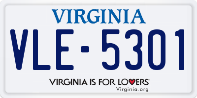 VA license plate VLE5301
