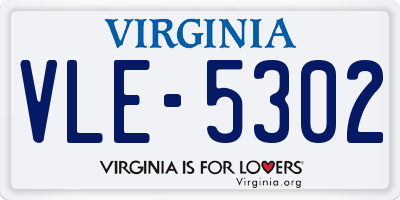 VA license plate VLE5302