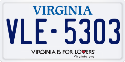 VA license plate VLE5303