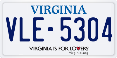 VA license plate VLE5304