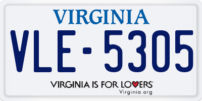 VA license plate VLE5305
