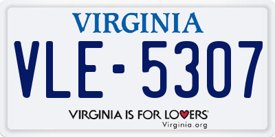 VA license plate VLE5307