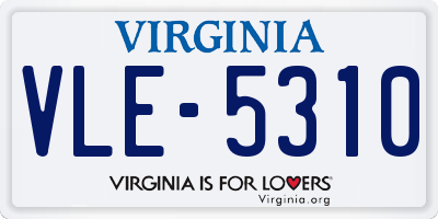 VA license plate VLE5310
