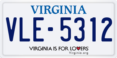 VA license plate VLE5312