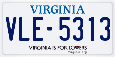 VA license plate VLE5313