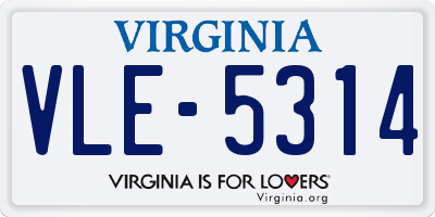 VA license plate VLE5314