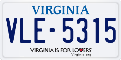 VA license plate VLE5315