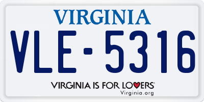 VA license plate VLE5316