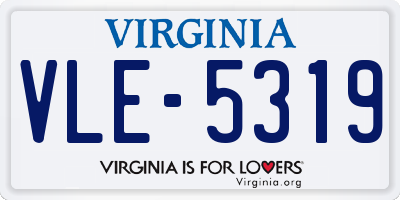VA license plate VLE5319