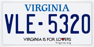 VA license plate VLE5320