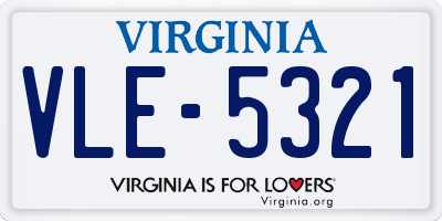 VA license plate VLE5321