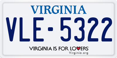 VA license plate VLE5322