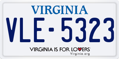 VA license plate VLE5323