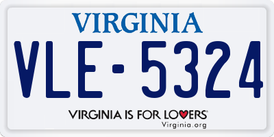 VA license plate VLE5324