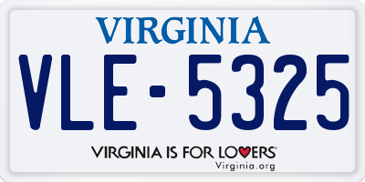VA license plate VLE5325