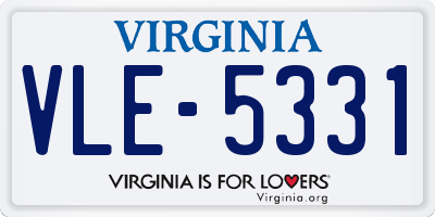 VA license plate VLE5331