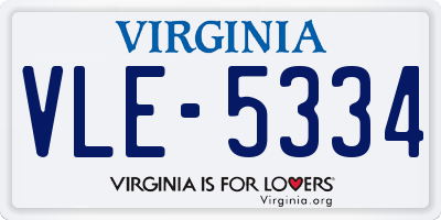 VA license plate VLE5334