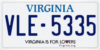 VA license plate VLE5335