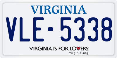 VA license plate VLE5338