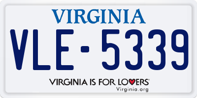 VA license plate VLE5339