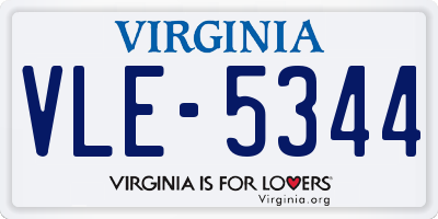 VA license plate VLE5344