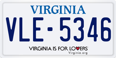 VA license plate VLE5346