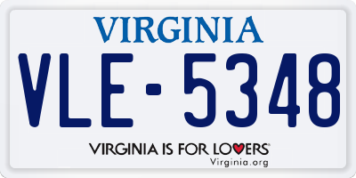 VA license plate VLE5348