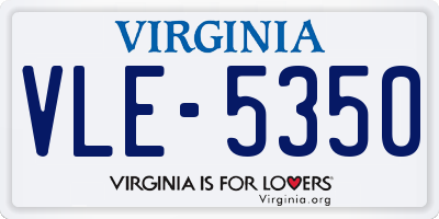 VA license plate VLE5350