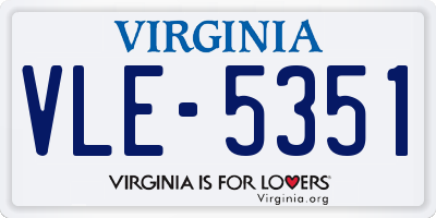 VA license plate VLE5351