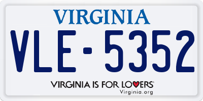 VA license plate VLE5352