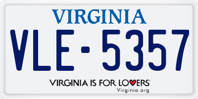 VA license plate VLE5357