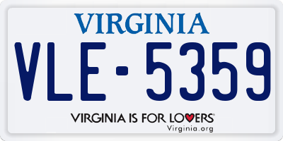 VA license plate VLE5359