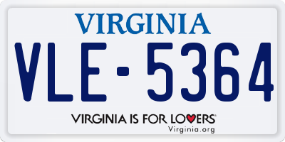 VA license plate VLE5364