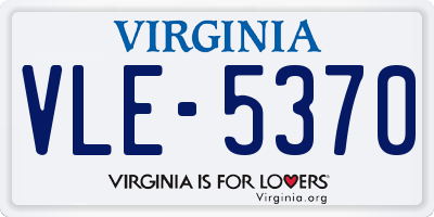 VA license plate VLE5370