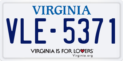 VA license plate VLE5371