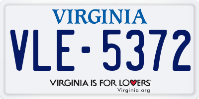 VA license plate VLE5372