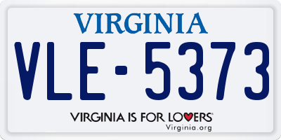VA license plate VLE5373