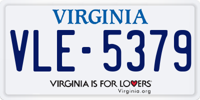 VA license plate VLE5379
