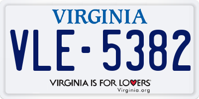 VA license plate VLE5382