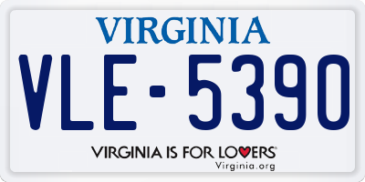 VA license plate VLE5390