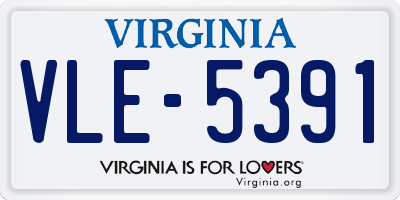 VA license plate VLE5391