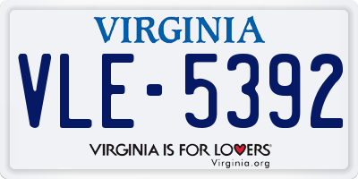 VA license plate VLE5392