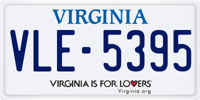 VA license plate VLE5395
