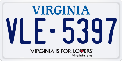 VA license plate VLE5397