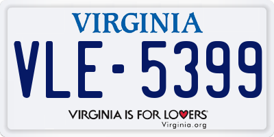 VA license plate VLE5399