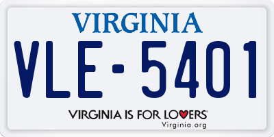 VA license plate VLE5401