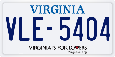 VA license plate VLE5404