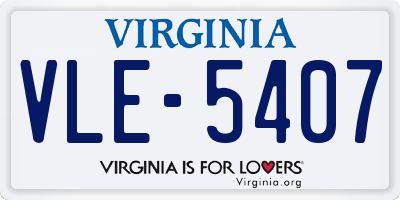 VA license plate VLE5407